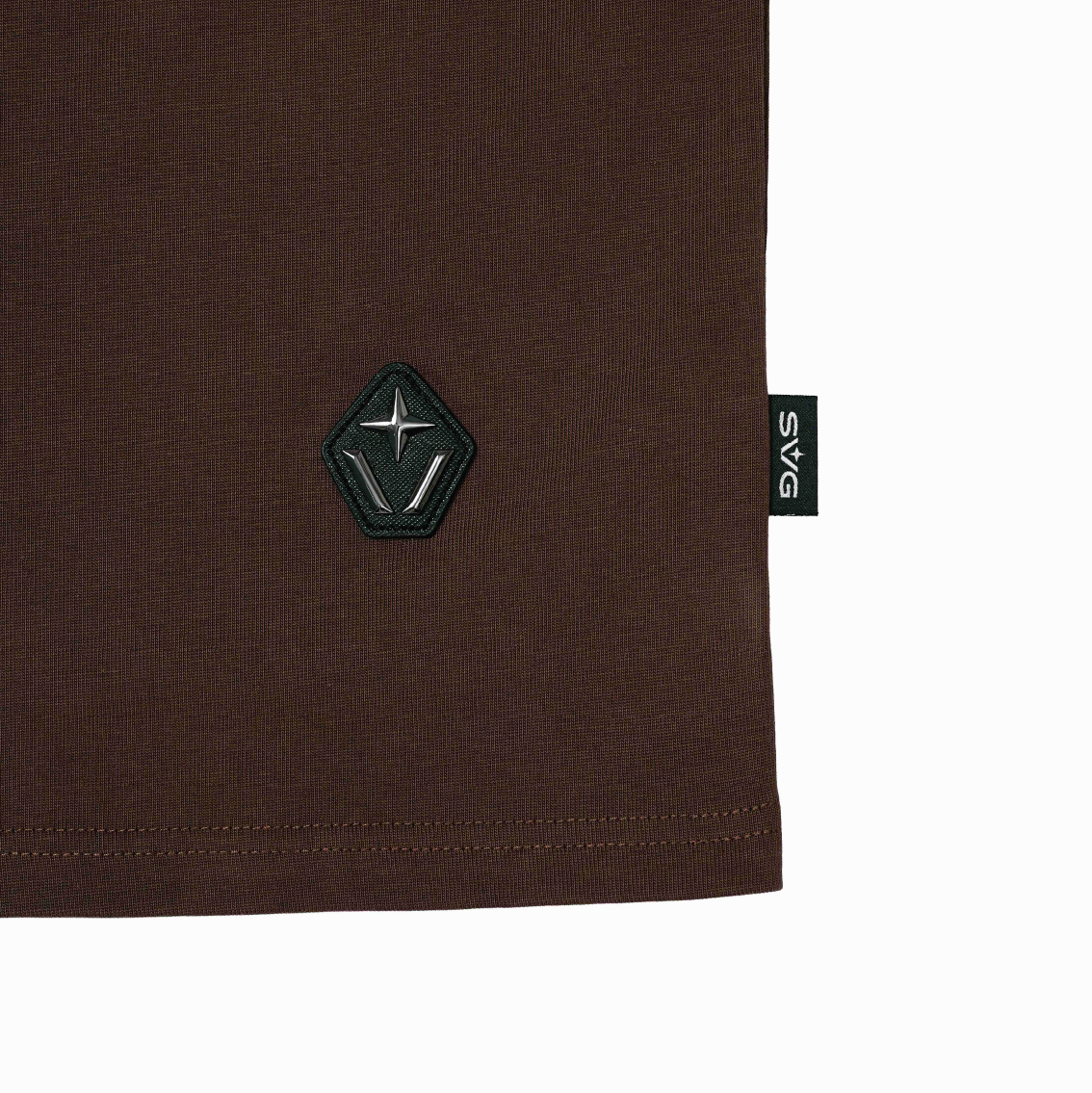 Victory Embroidery Leather Tee Brown
