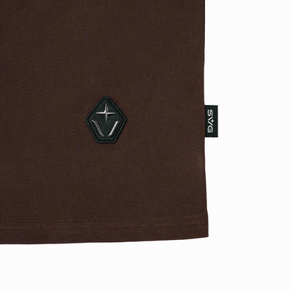 Victory Embroidery Leather Tee Brown