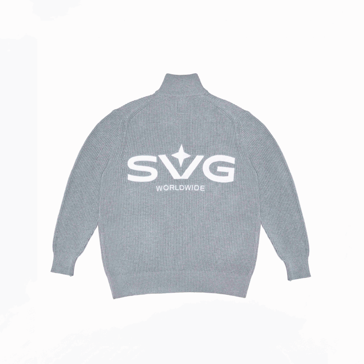 Knitted Half Zipper Grey