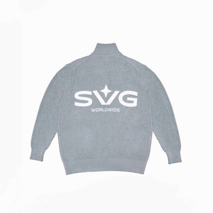 Knitted Half Zipper Grey