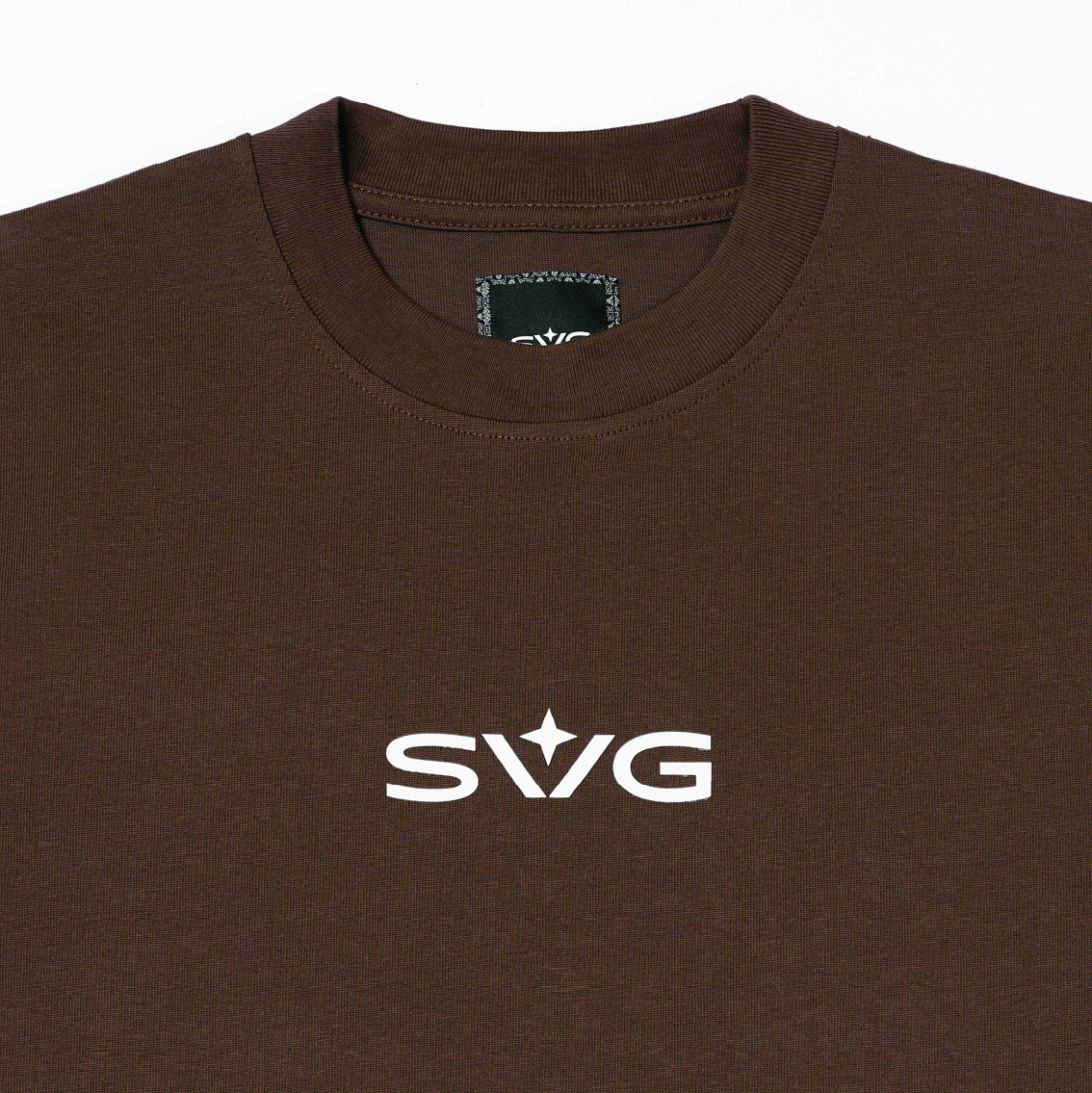 Victory Embroidery Leather Tee Brown