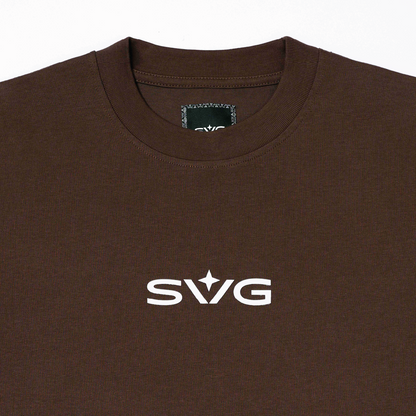 Victory Embroidery Leather Tee Brown