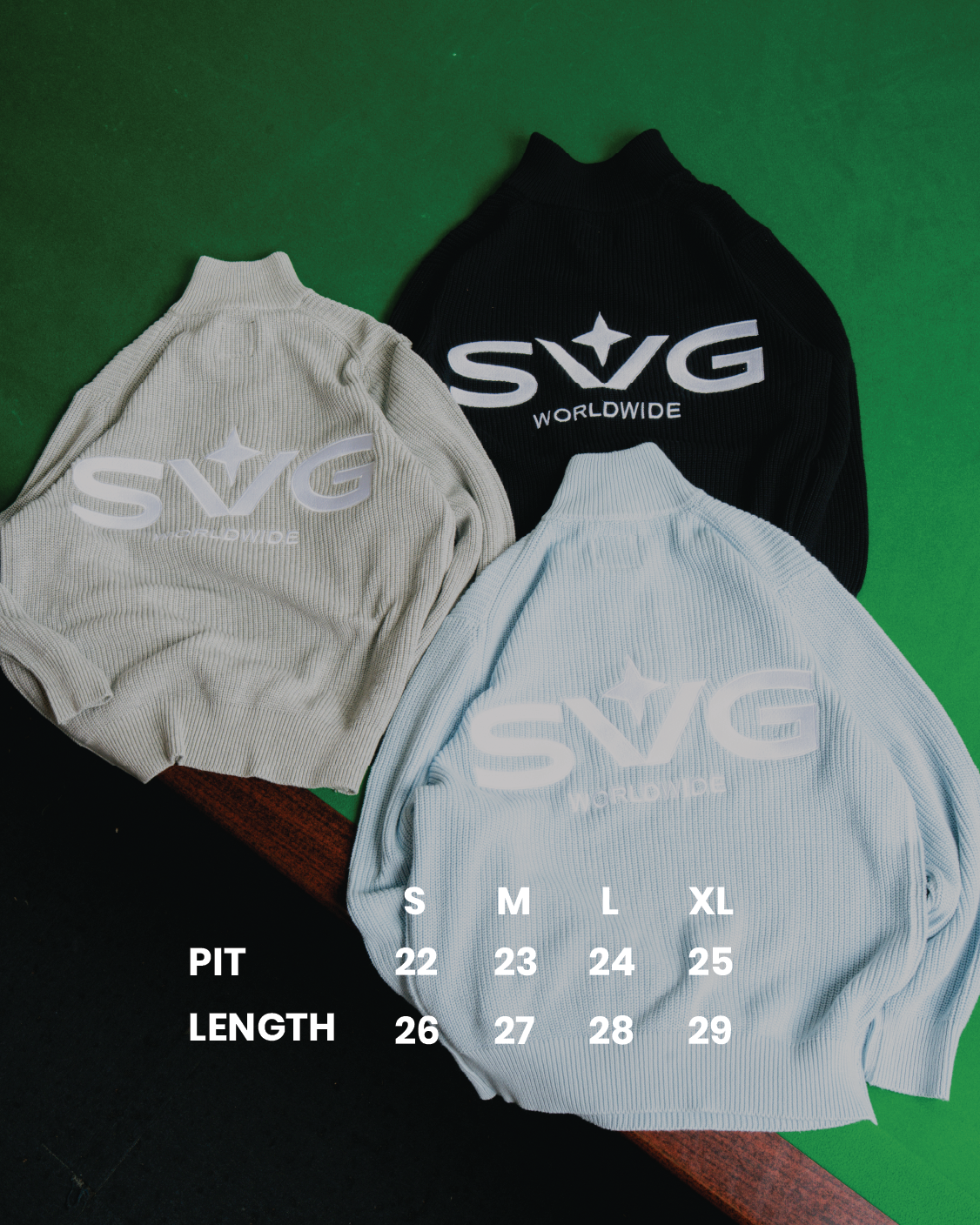 Knitted Half Zipper Baby Blue