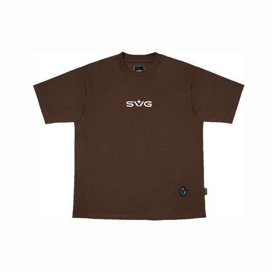 Victory Embroidery Leather Tee Brown