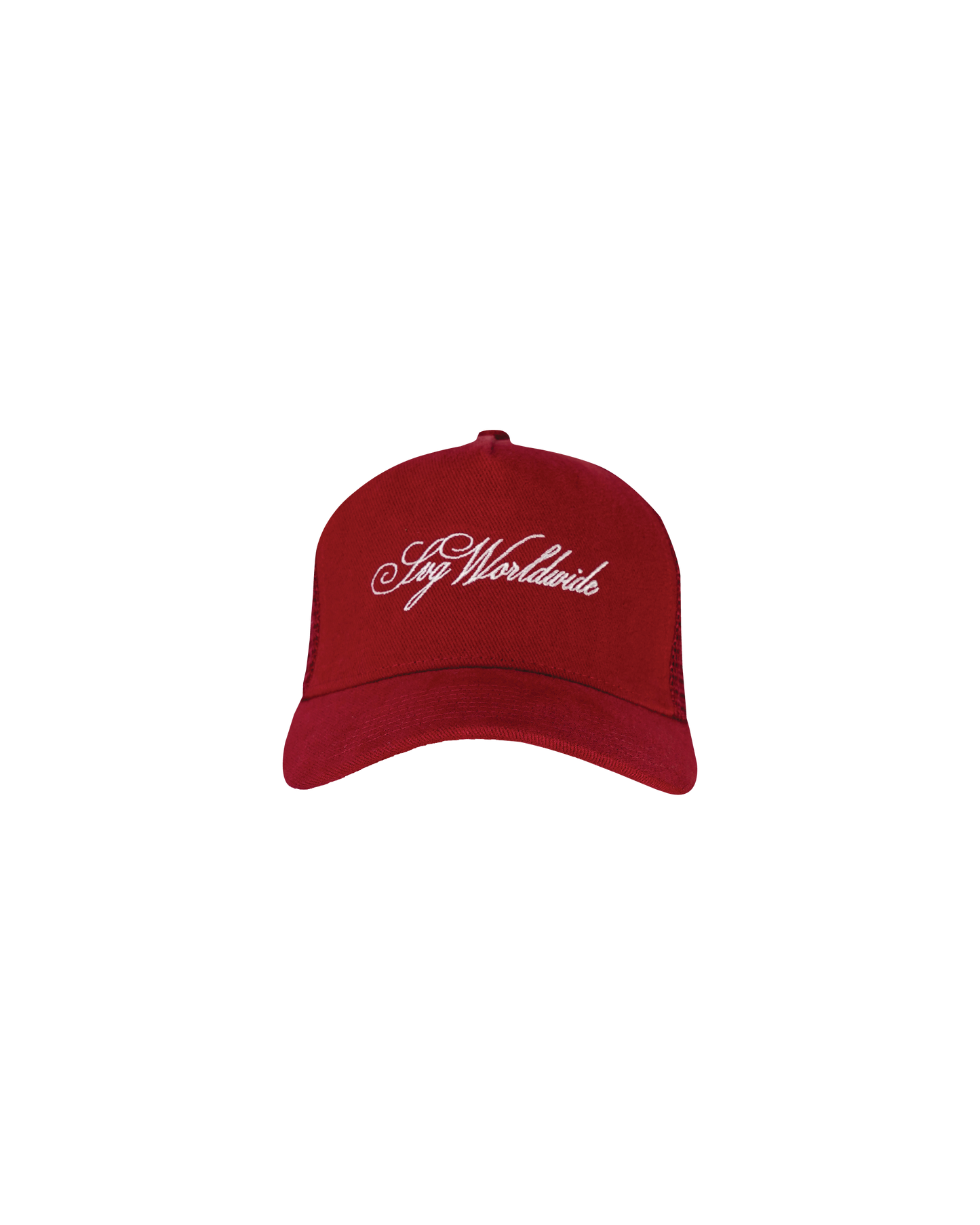 Cursive Maroon Trucker Cap