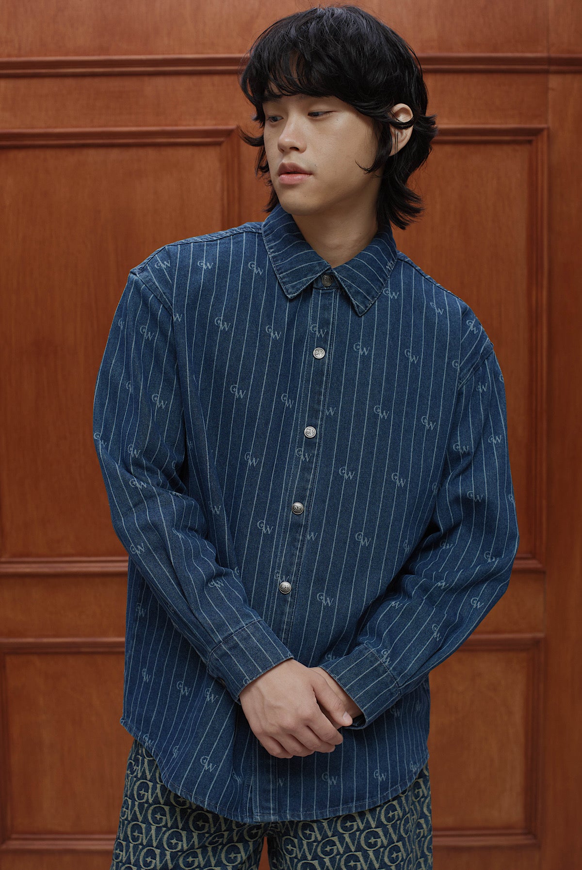 Denim Button Shirt Dark Blue