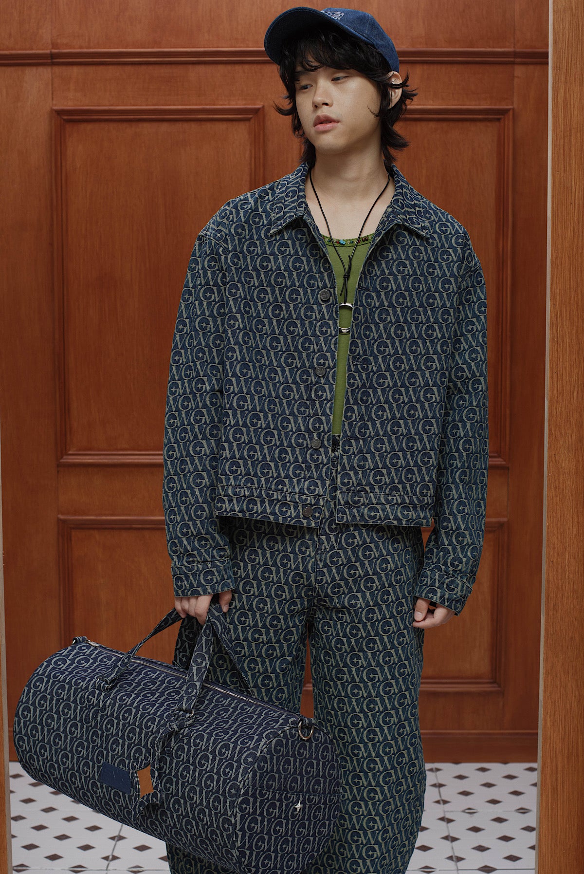 Monogram Jacquard Denim Set Dark Blue