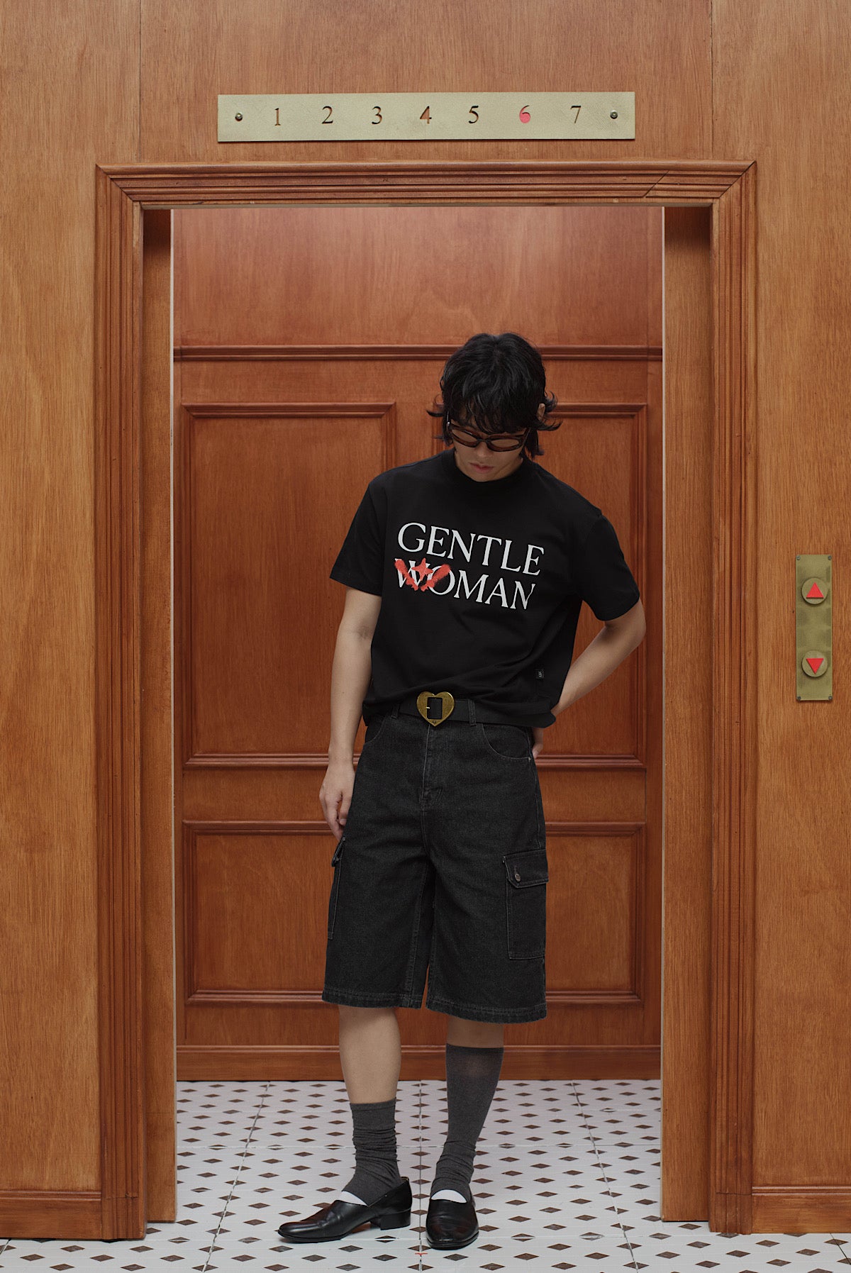 Glitter Boxy Tee Black