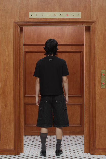 Glitter Boxy Tee Black