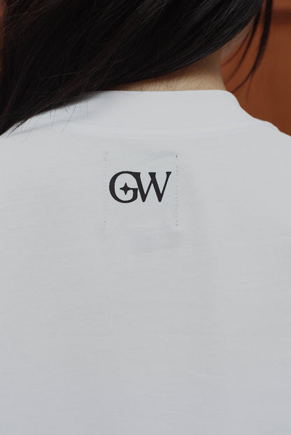 Glitter Boxy Tee White