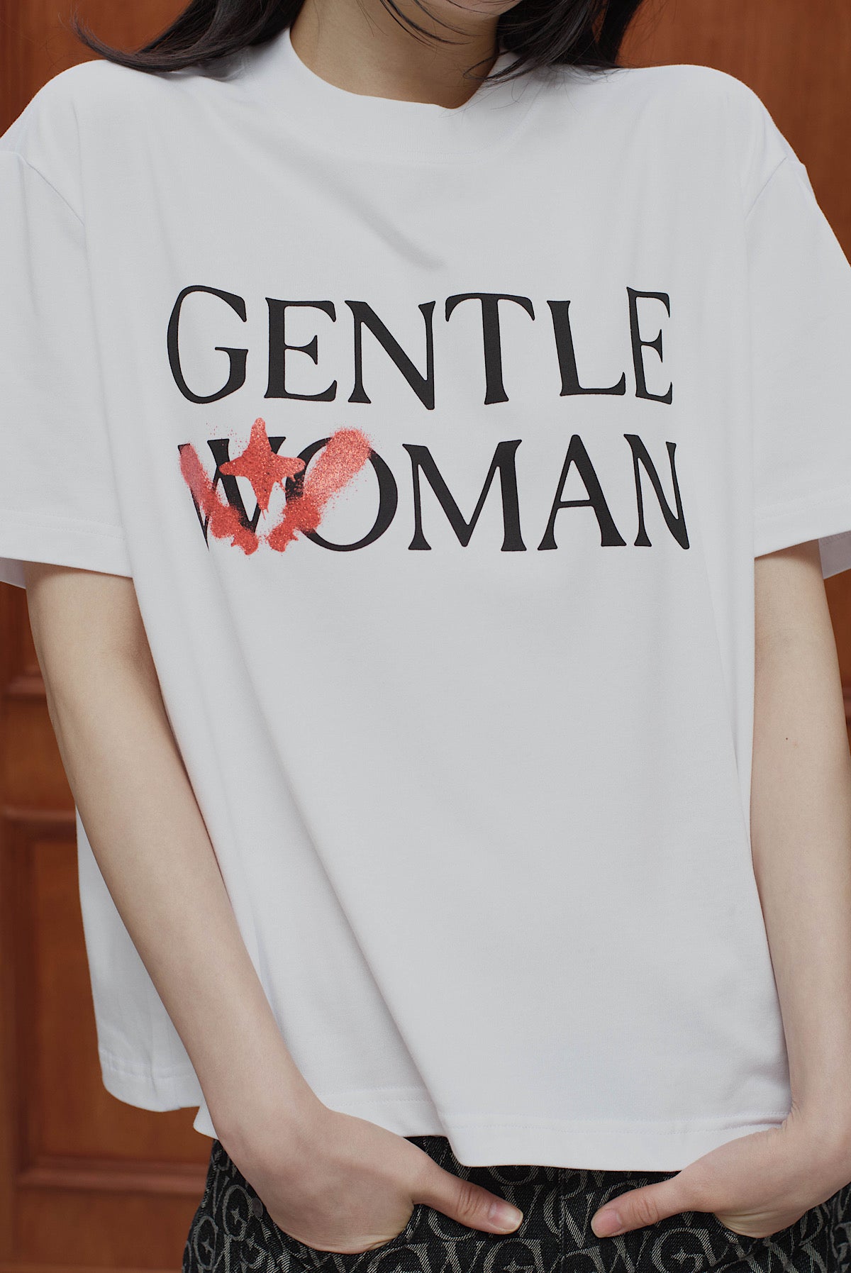 Glitter Boxy Tee White