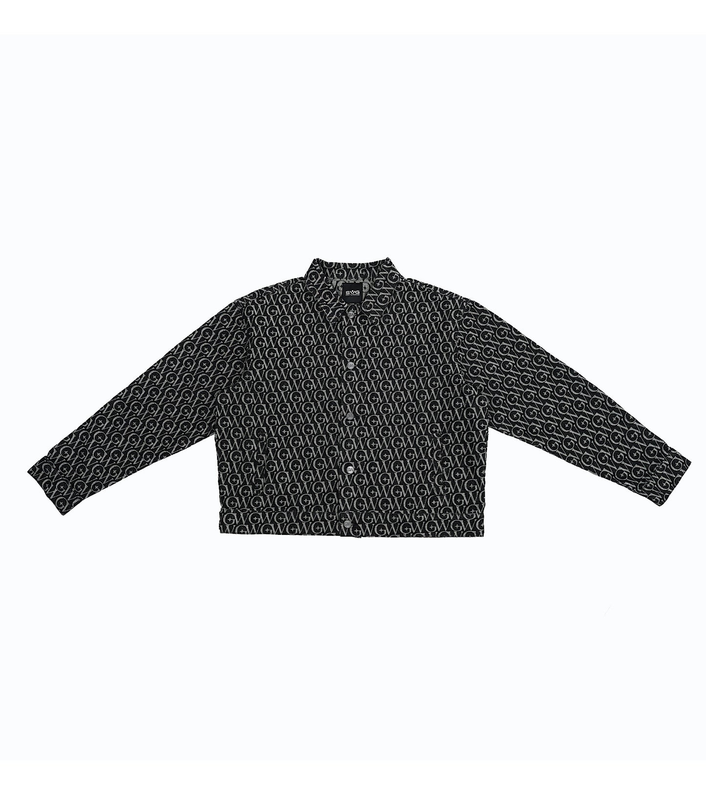 Monogram Jacquard Denim Set Black