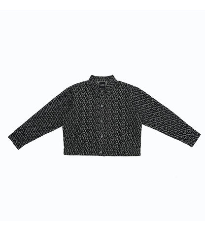 Monogram Jacquard Denim Set Black