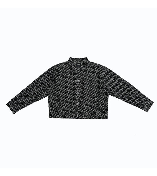 Monogram Jacquard Denim Set Black