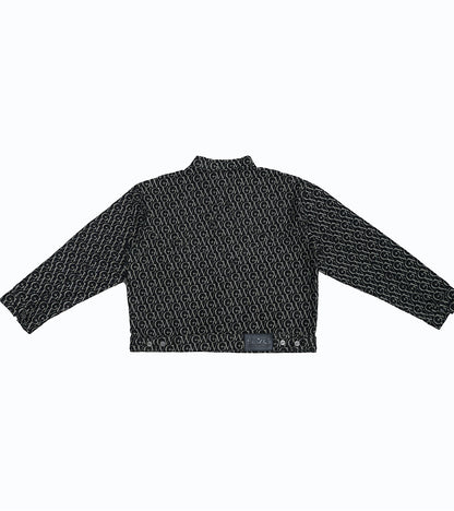 Monogram Jacquard Denim Set Black