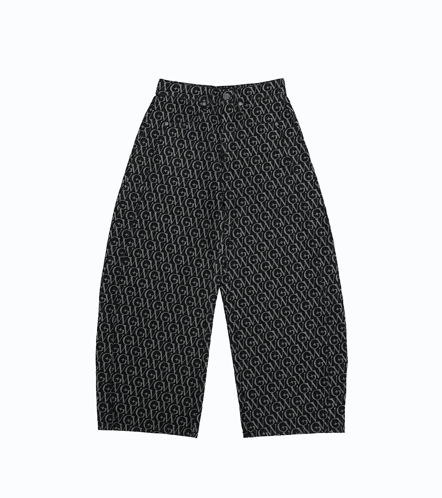 Monogram Jacquard Denim Set Black