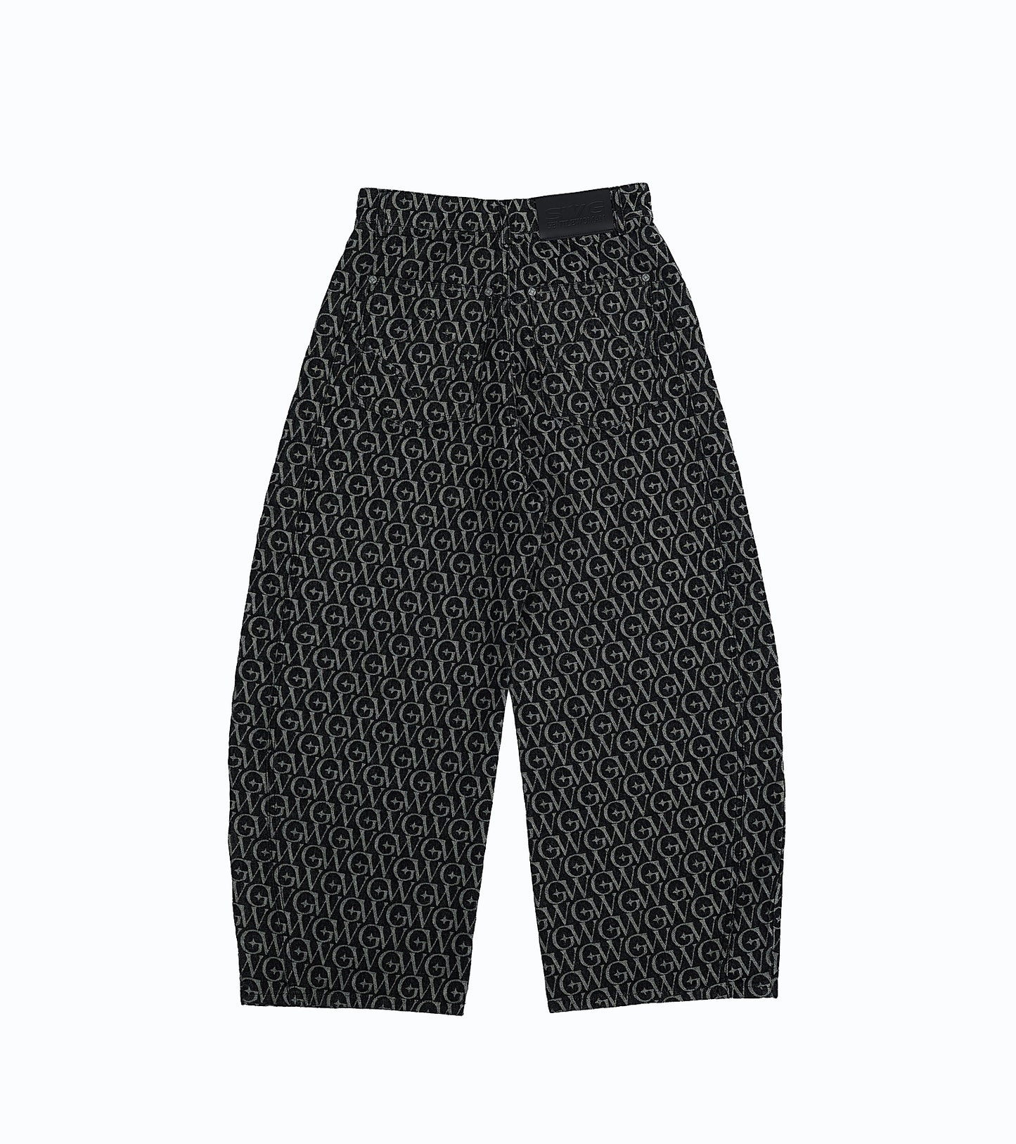 Monogram Jacquard Denim Set Black
