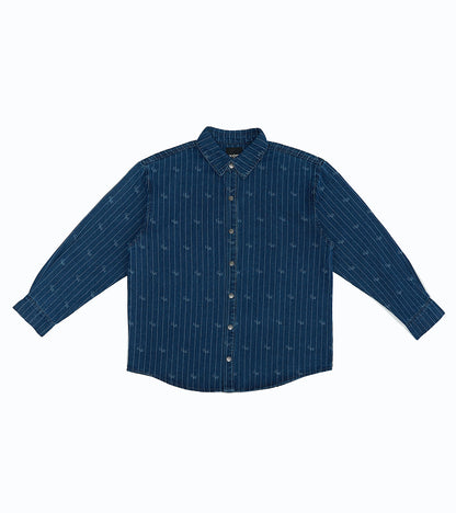 Denim Button Shirt Dark Blue