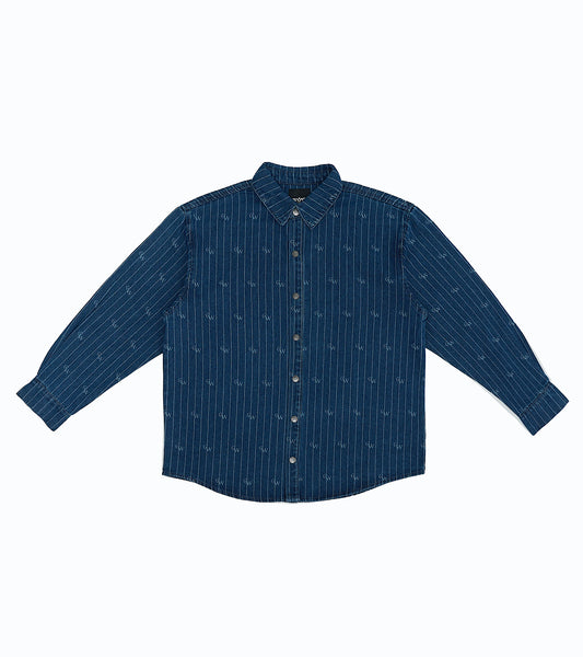 Denim Button Shirt Dark Blue