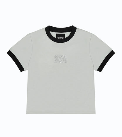 Ringer Baby Tee Grey