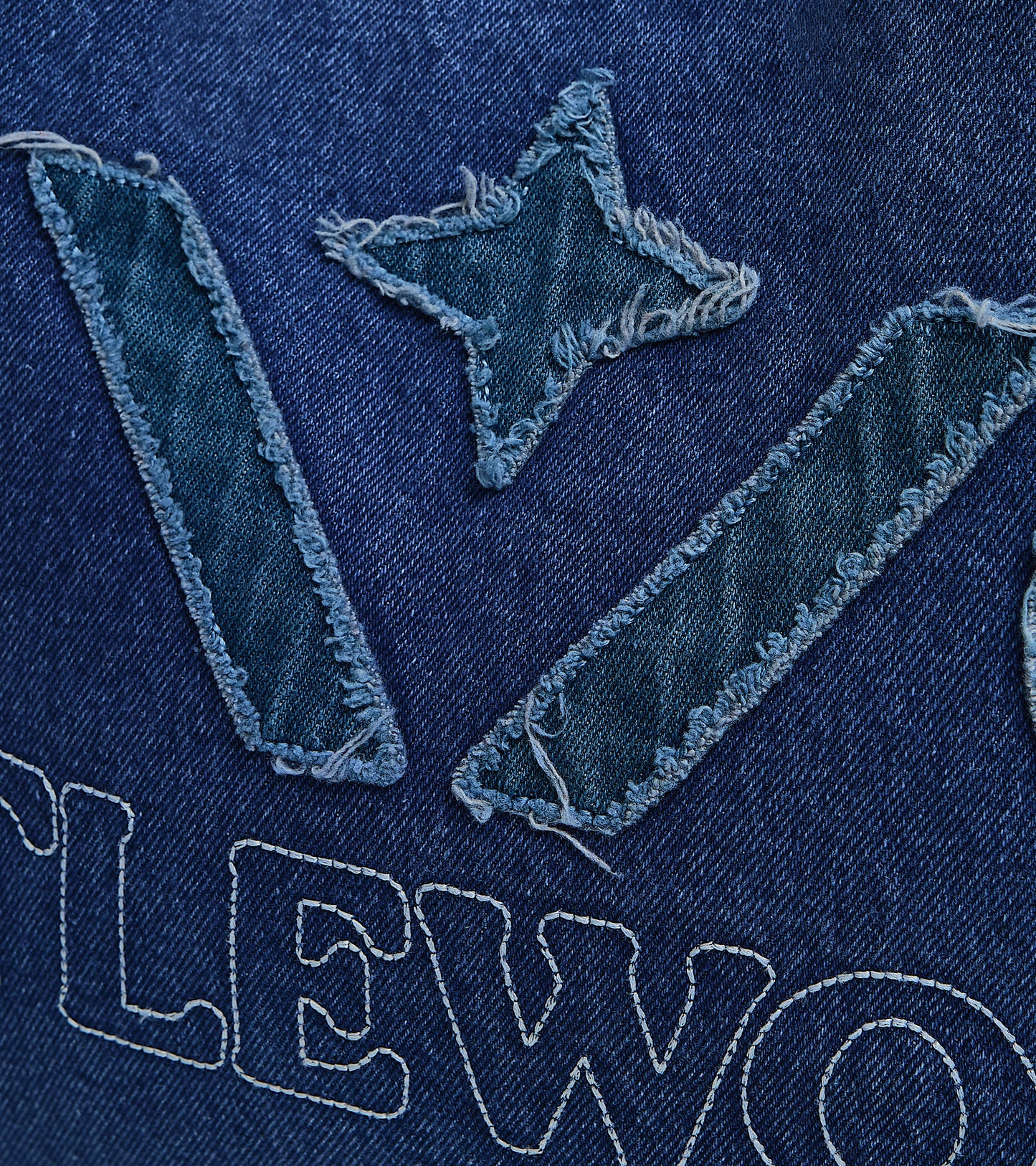Distressed Denim Tote Bag Blue