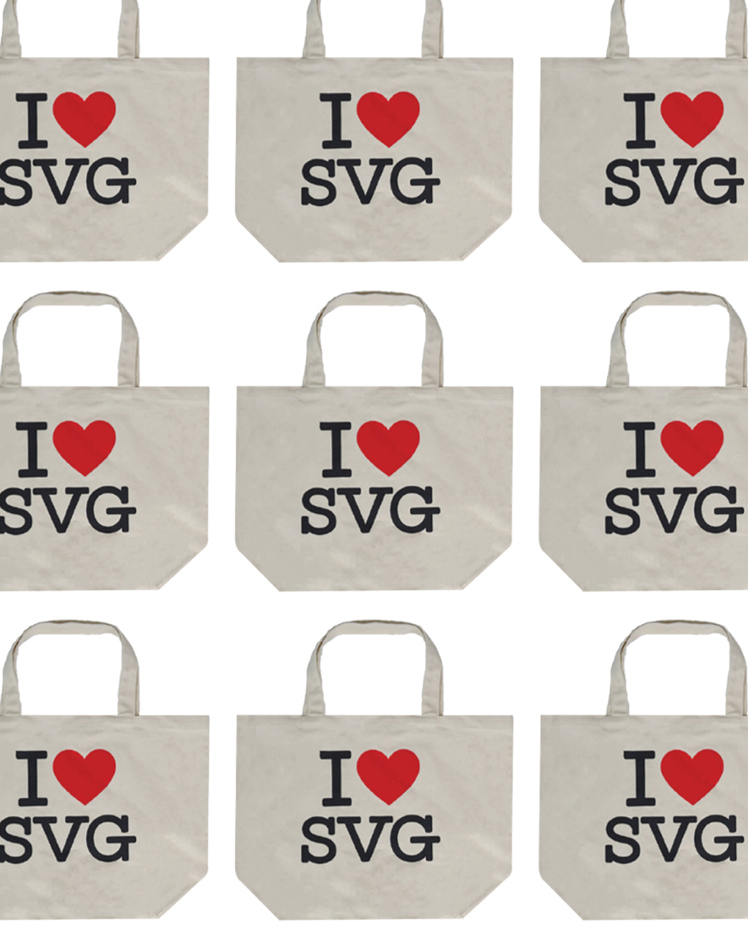 I Love SVG White Totebag