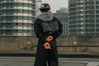 Waving Flag Zipper Hoodie Black