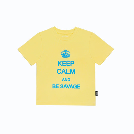 Keep Calm and Be Savage Baby Tee Yellow