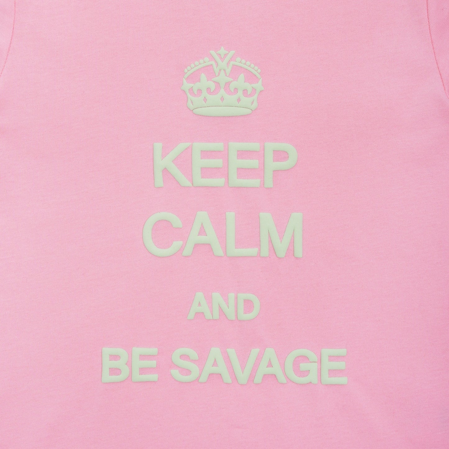 Keep Calm and Be Savage Baby Tee Pink