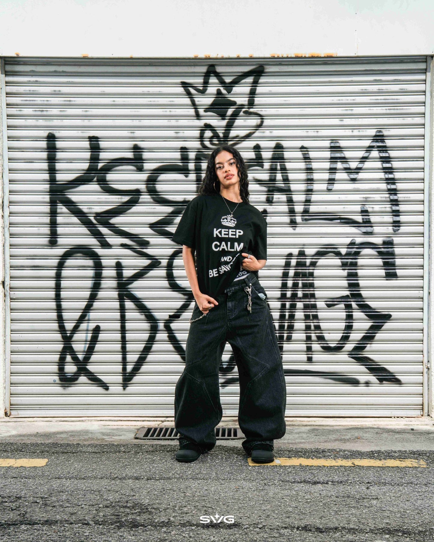 Keep Calm And Be Savage Tee Black