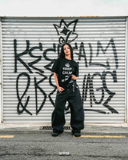 Keep Calm And Be Savage Tee Black