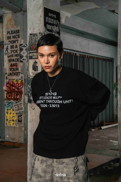 SS26 Waffle Long Sleeve Tee Black