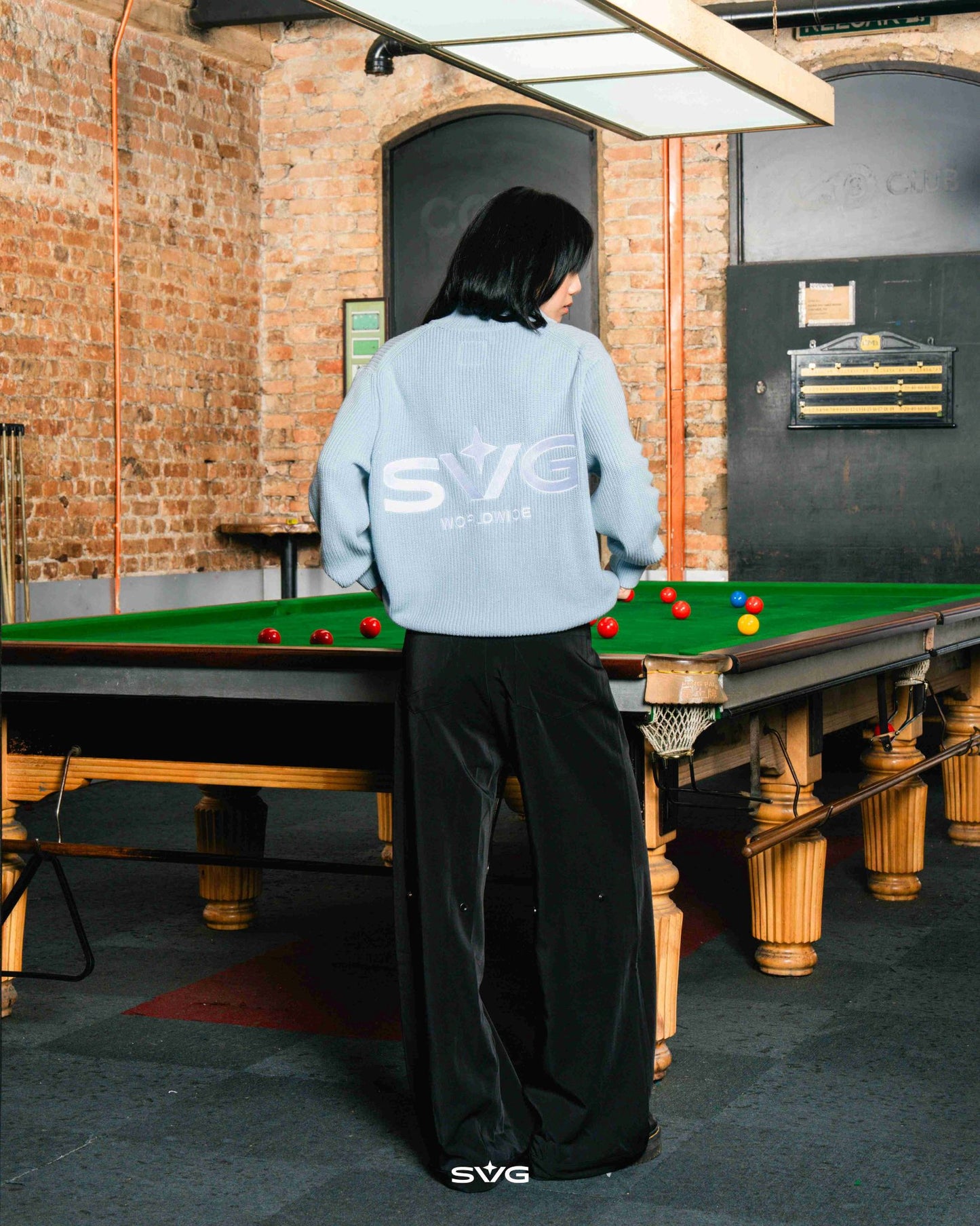 Knitted Half Zipper Baby Blue