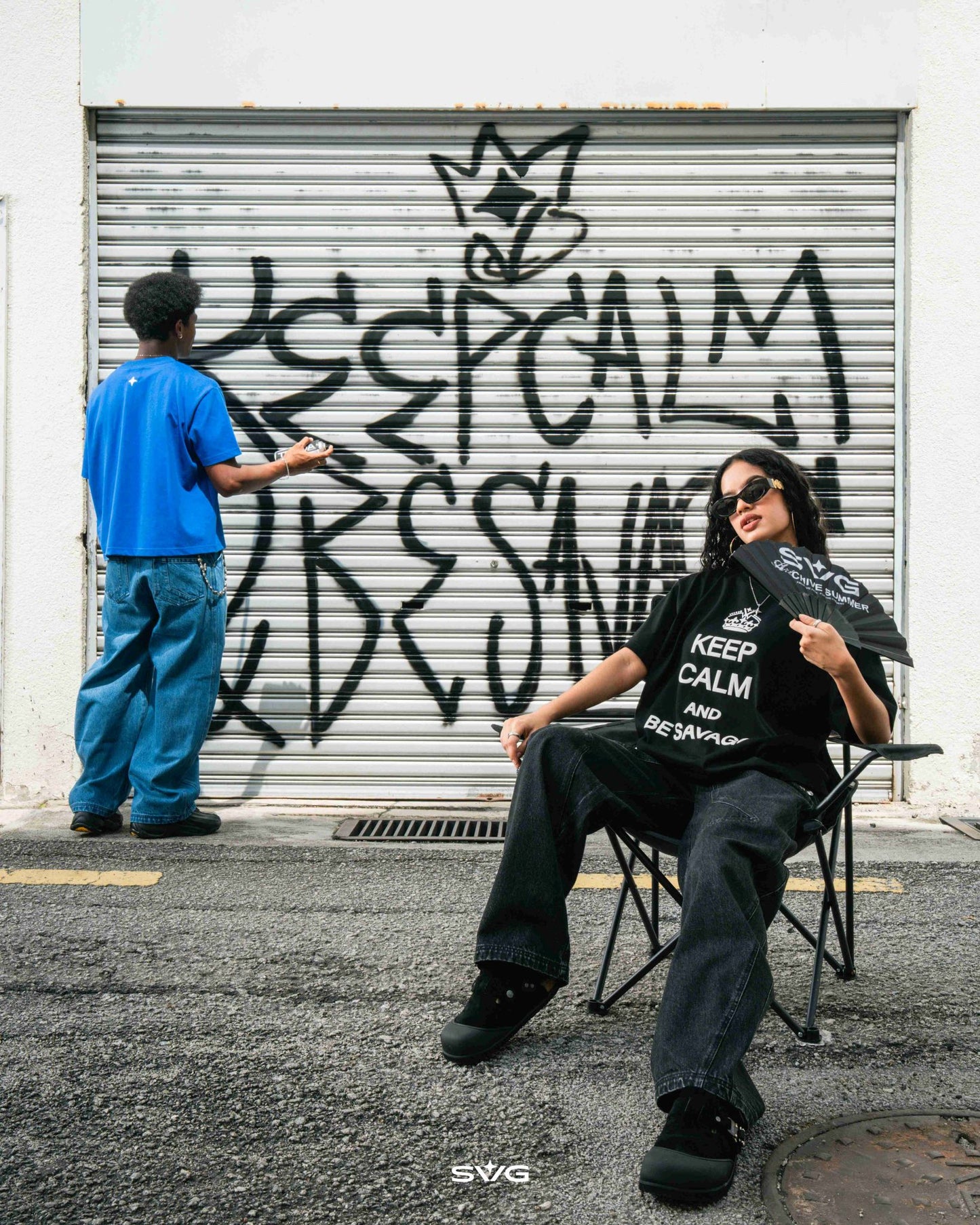 Keep Calm And Be Savage Tee Black