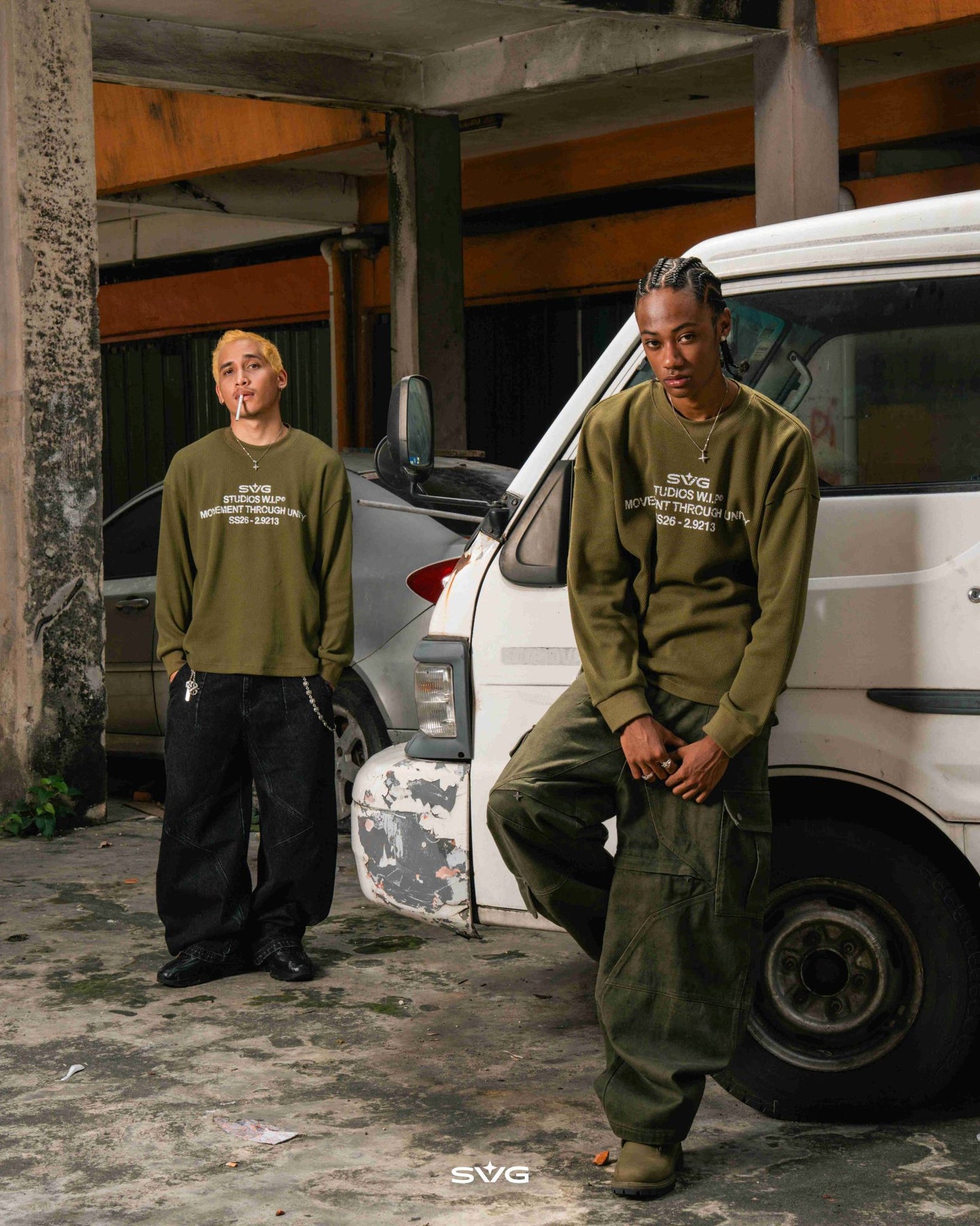 SS26 Waffle Long Sleeve Tee Green