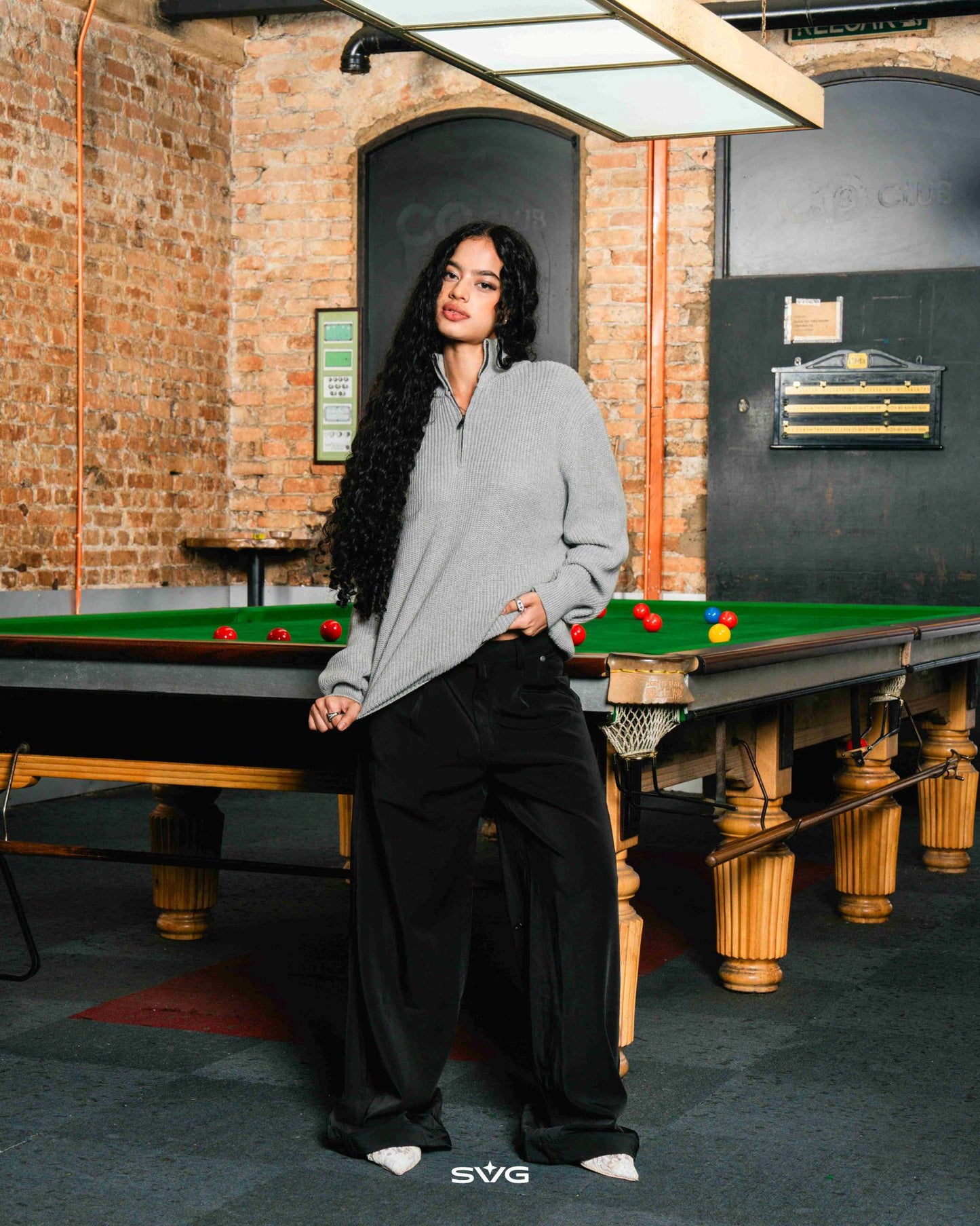 Knitted Half Zipper Grey