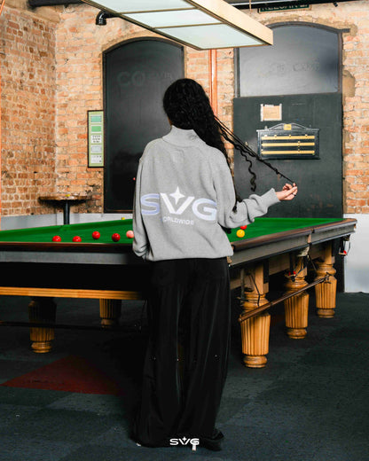 Knitted Half Zipper Grey