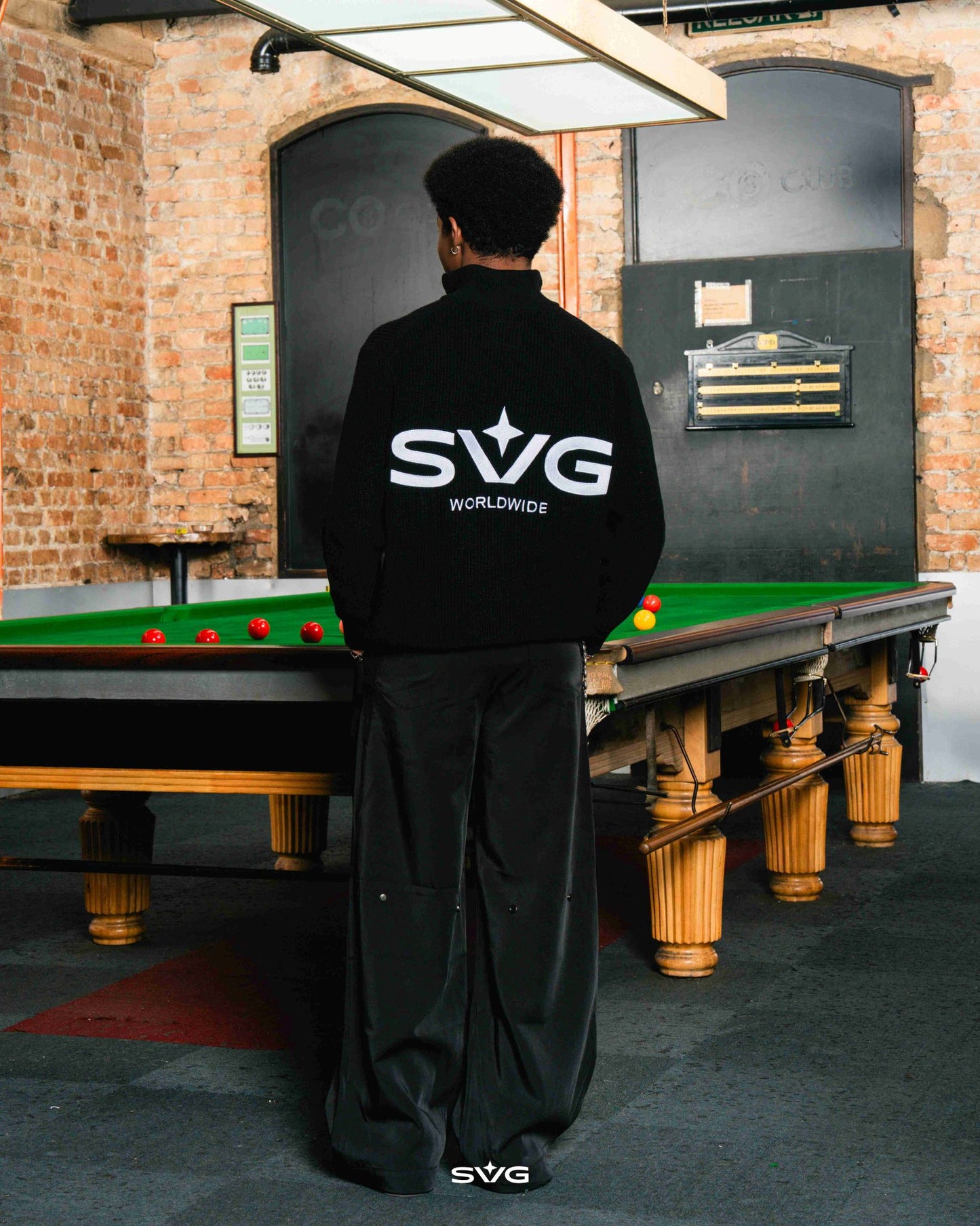 Knitted Half Zipper Black