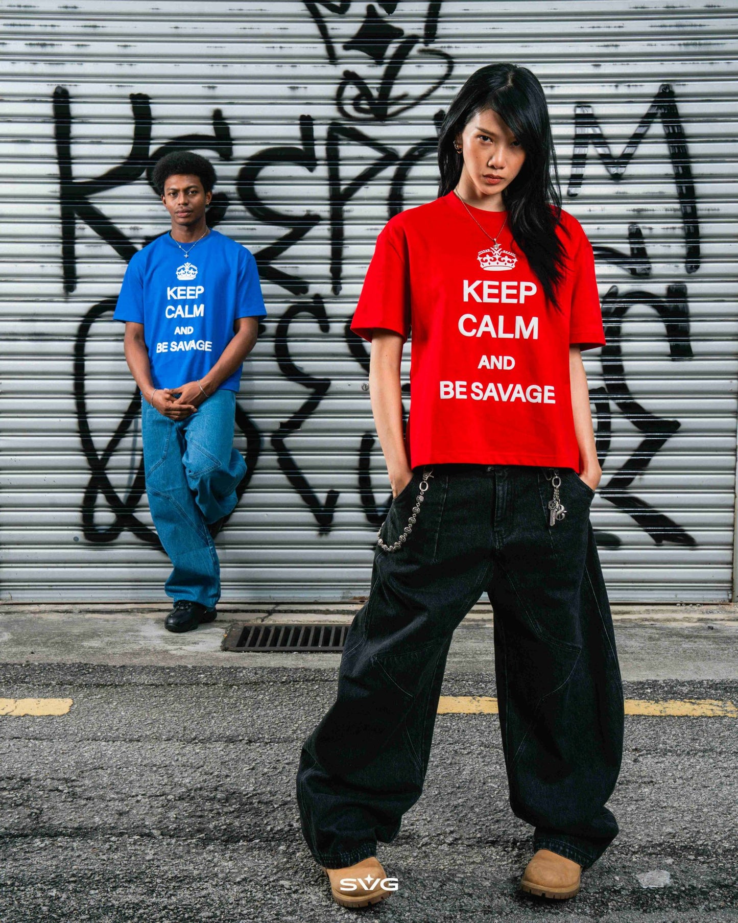 Keep Calm And Be Savage Tee Red