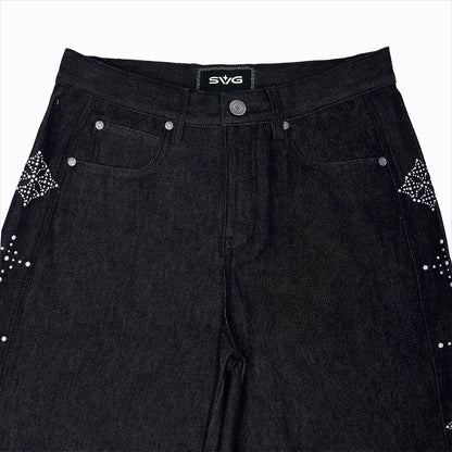 SS26 Stud Jeans Black