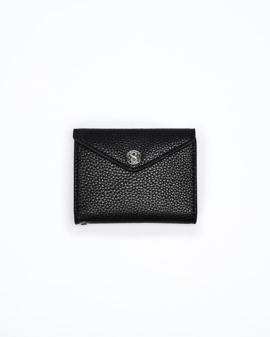 Compact Button Leather Wallet