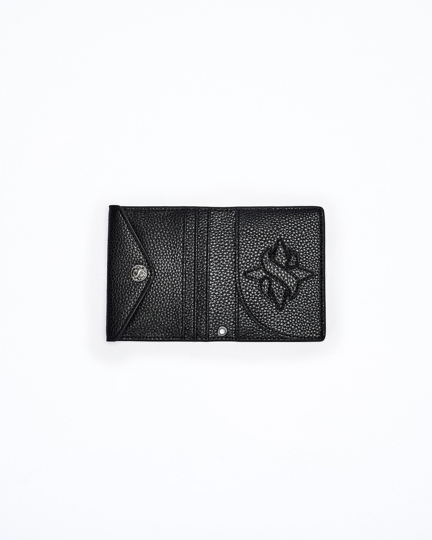 Compact Button Leather Wallet