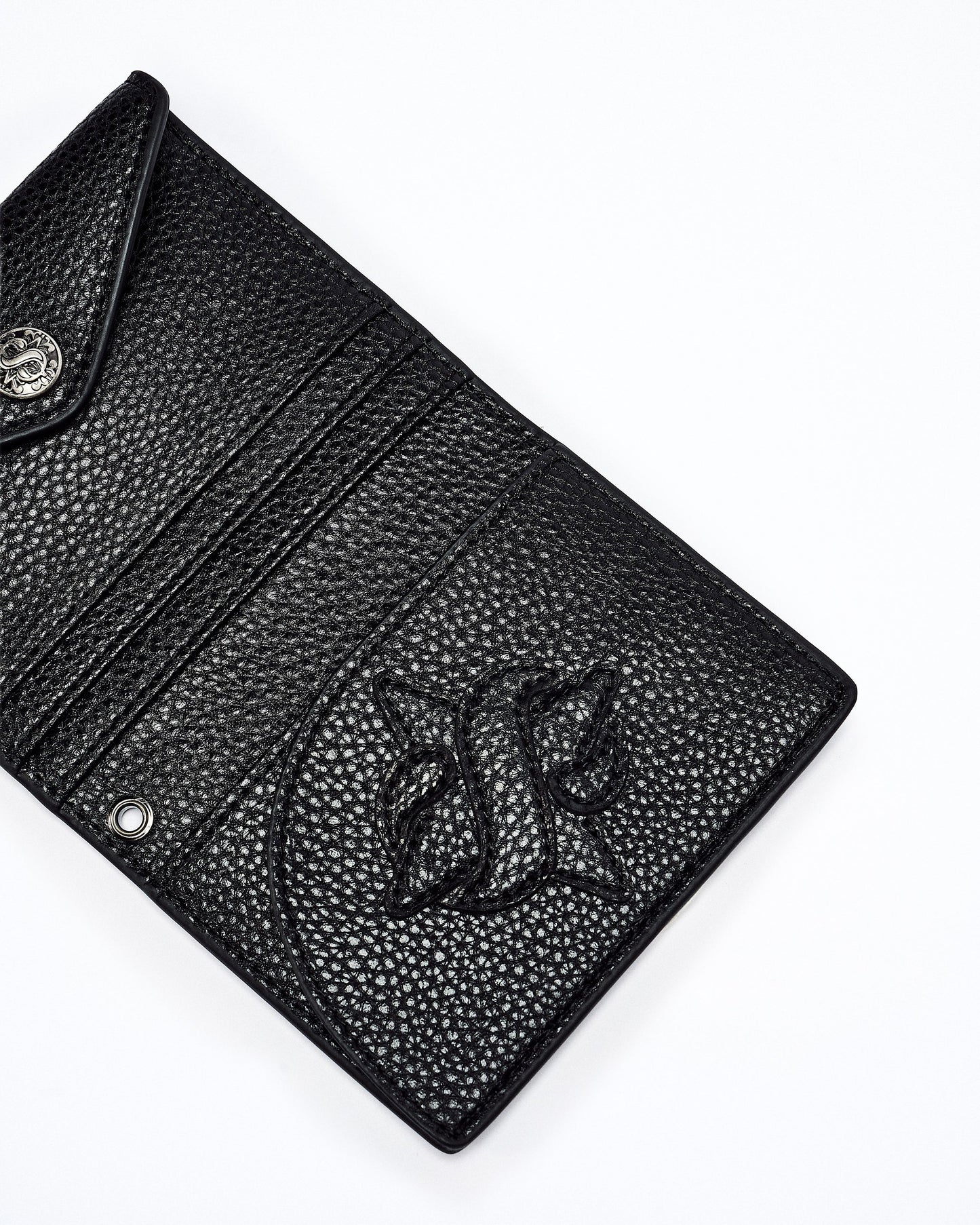 Compact Button Leather Wallet
