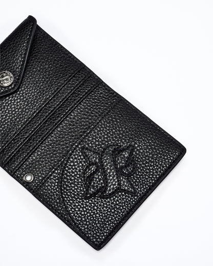 Compact Button Leather Wallet