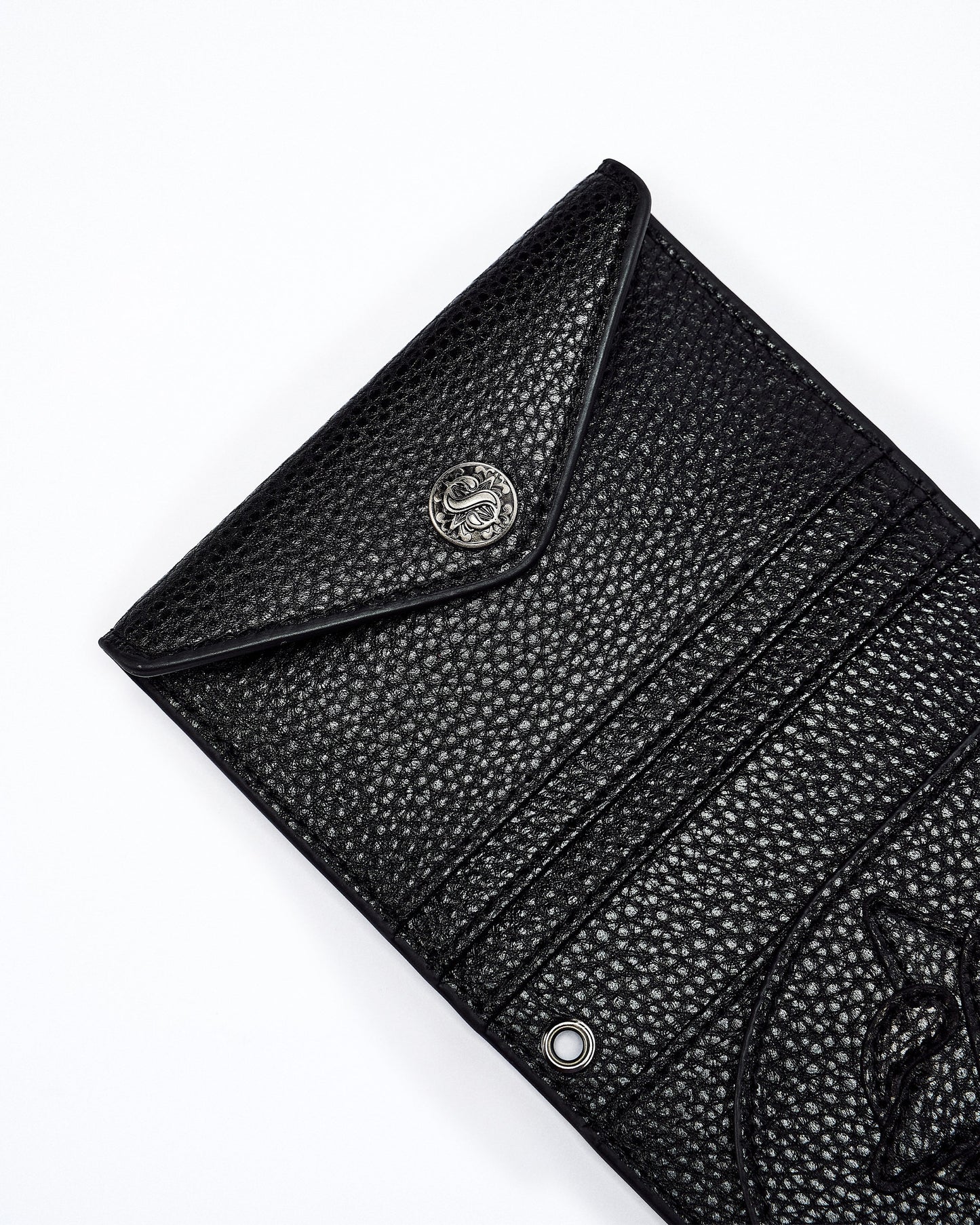 Compact Button Leather Wallet
