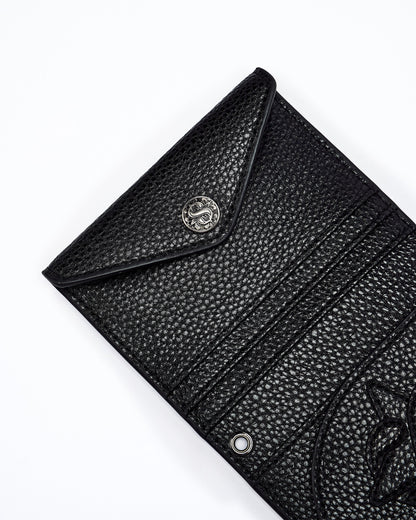 Compact Button Leather Wallet