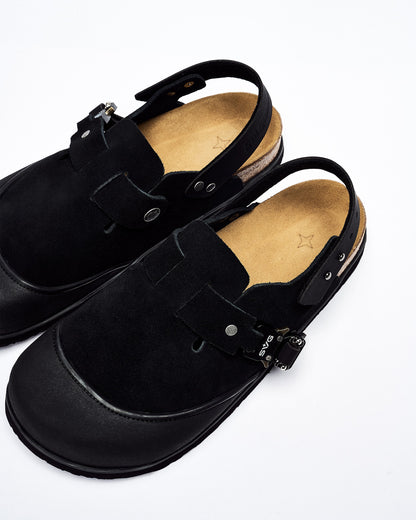Suede Leather Clog Sandal