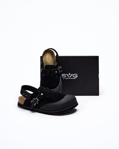 Suede Leather Clog Sandal