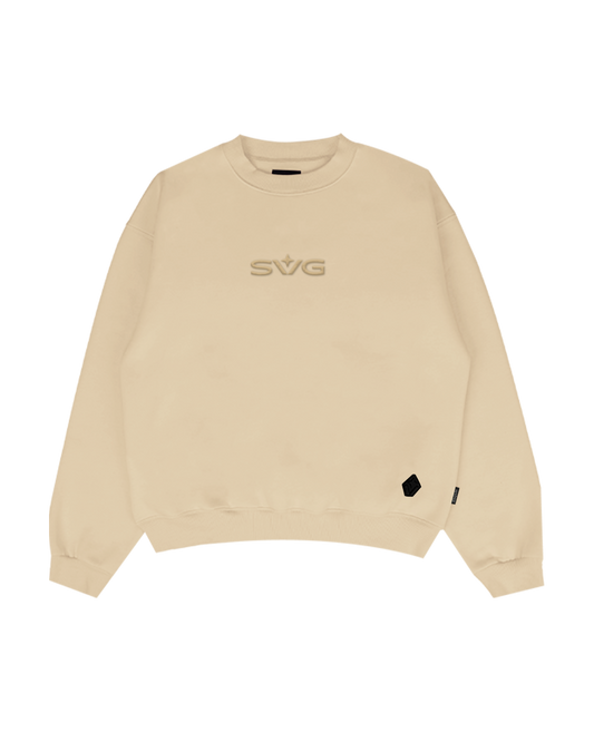 Victory Embroidery Beige Crewneck