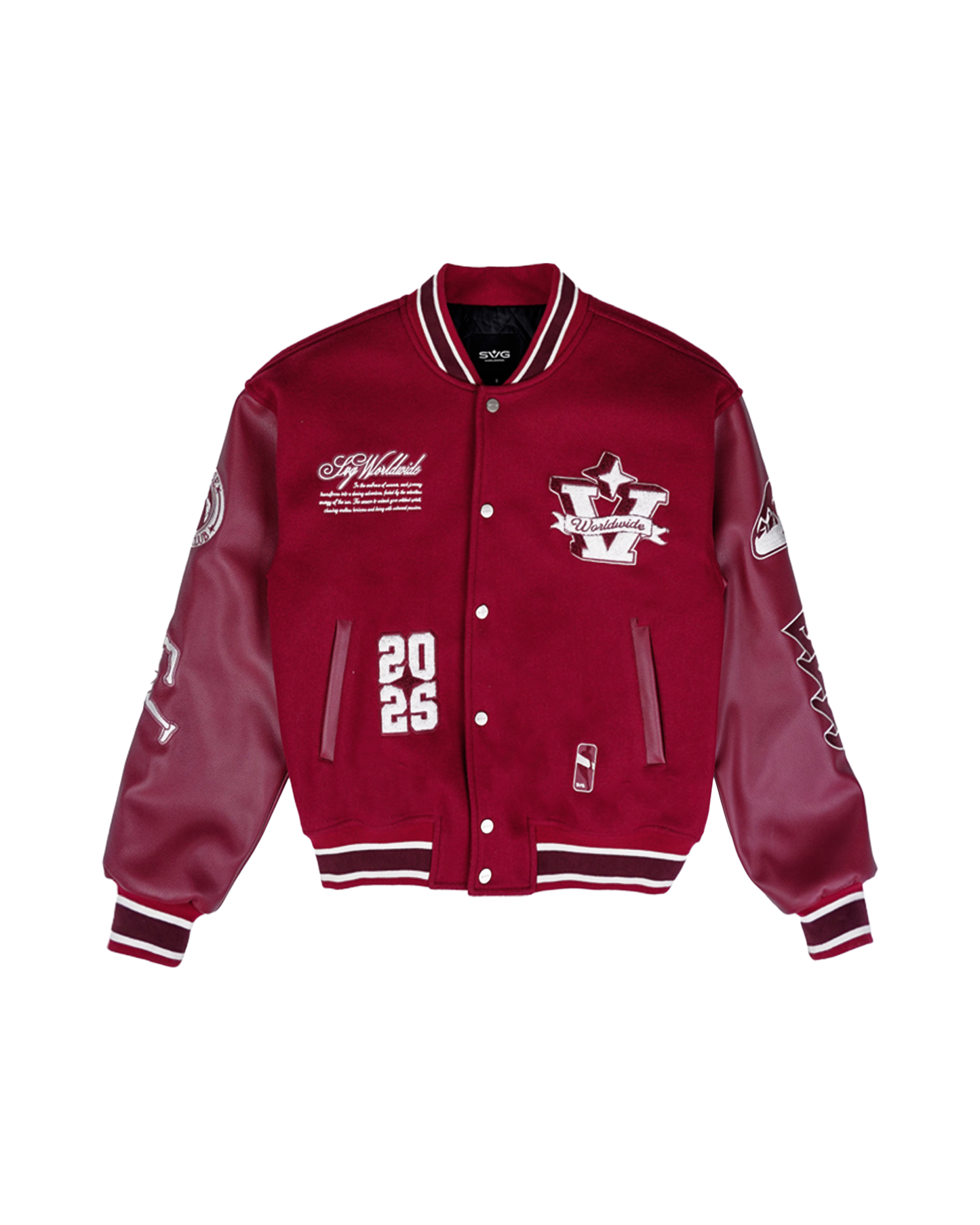 Wool Leather Maroon Varsity